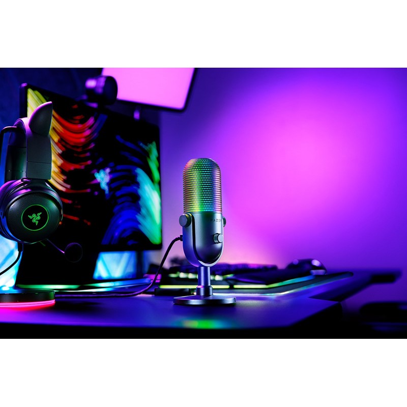 Razer Seiren V3 Chroma RGB USB Gaming & Streaming Microphone with Tap-to-Mute - Black