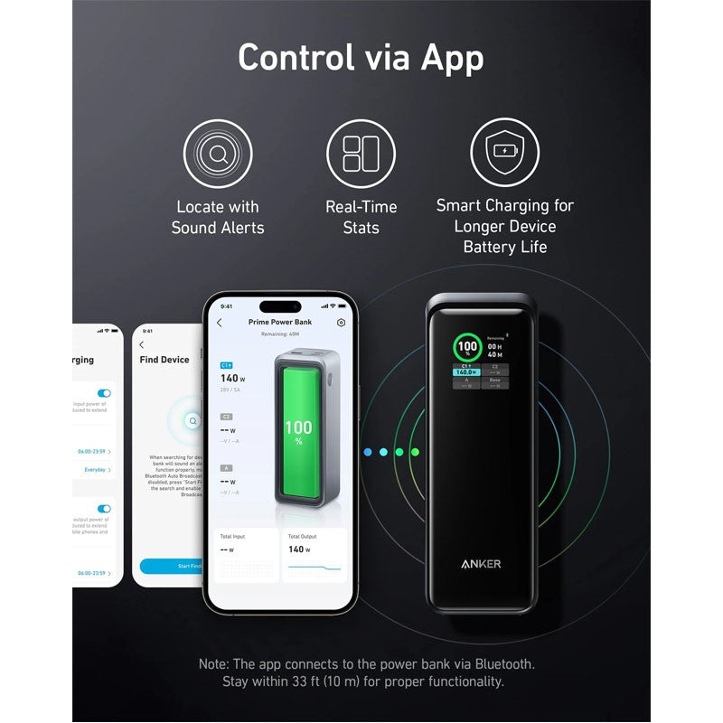 Anker Prime Power Bank, 27650 mAh 3-Port 250W Portable Charger (99.54Wh) Smart App