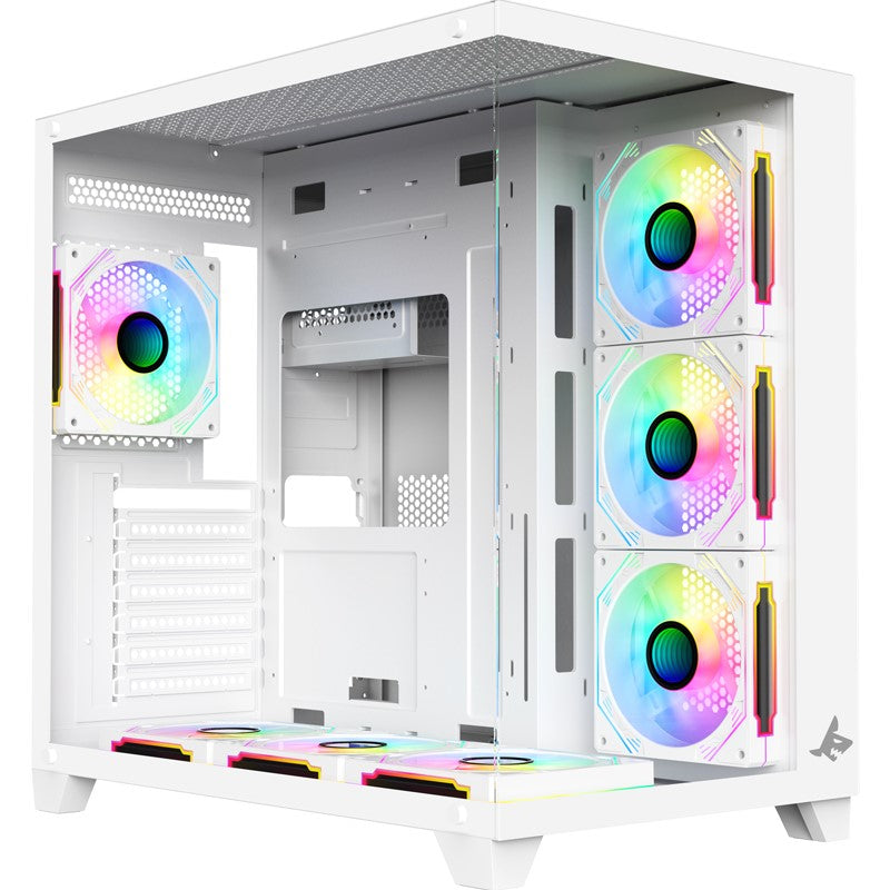 SHARX PROFIN ATX Mid-Tower Gaming PC Case - White