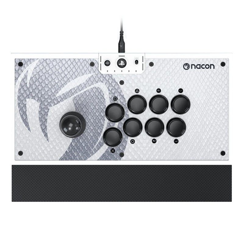 NACON Daija Wired Arcade Joystick Controller Officially Licensed for PlayStation PS5, PS4 and PC - White