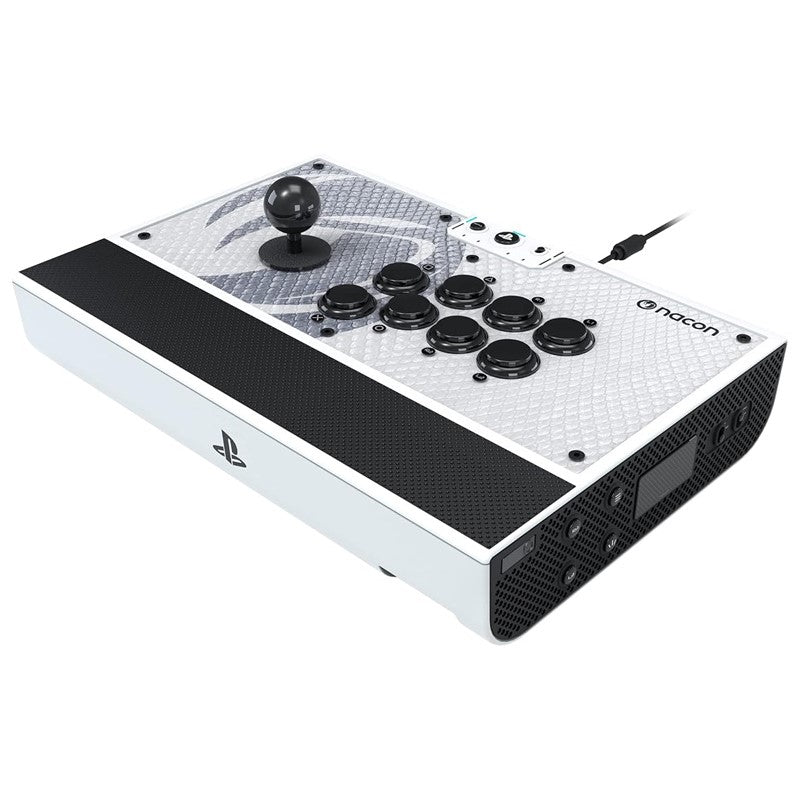 NACON Daija Wired Arcade Joystick Controller Officially Licensed for PlayStation PS5, PS4 and PC - White