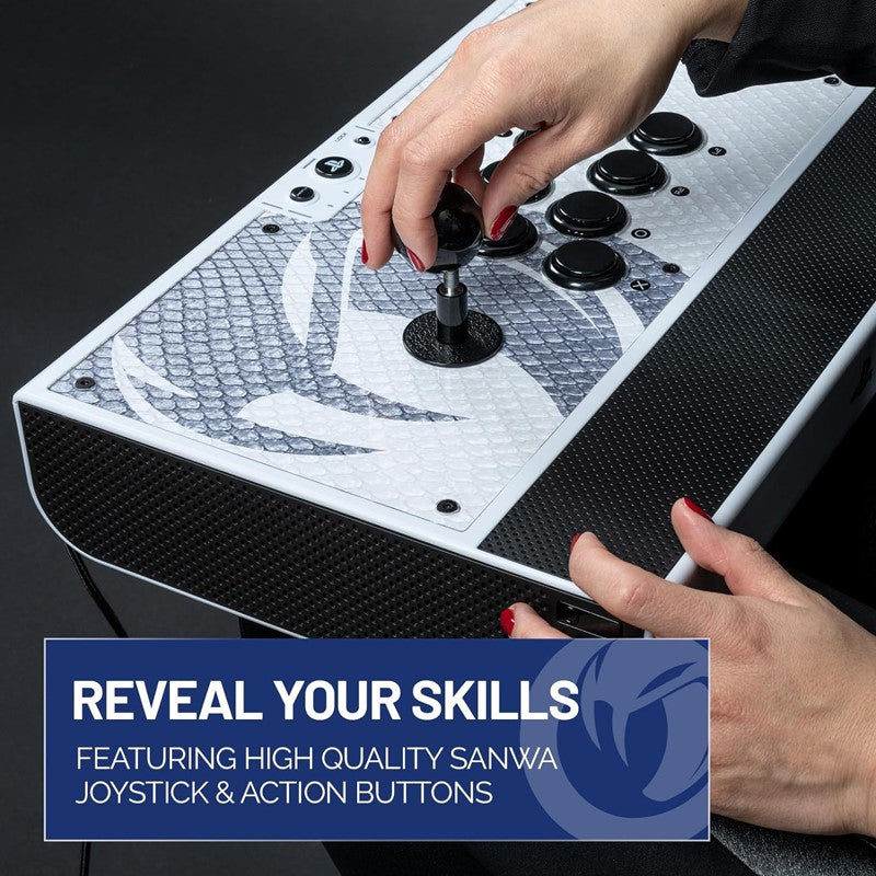 NACON Daija Wired Arcade Joystick Controller Officially Licensed for PlayStation PS5, PS4 and PC - White