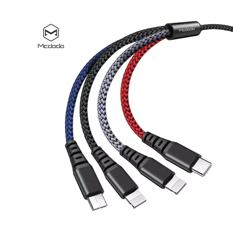 Mcdodo 4 in 1 Charging Cable ( 2 Lightning + Micro + Type-C )