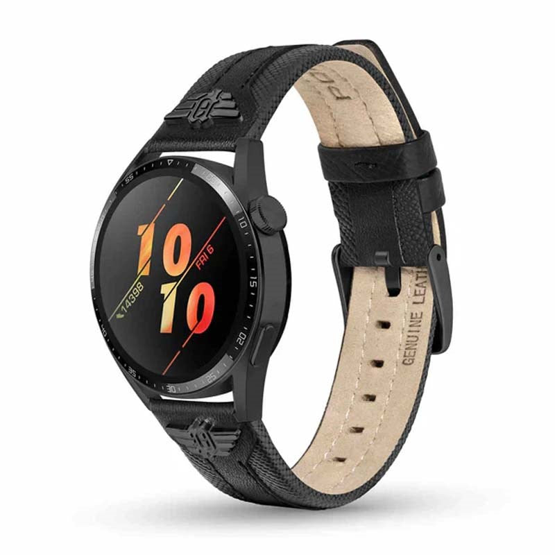 Police Wings Apple Watch 38/40/41, Smart Watch 20mm Leather (Gun Metal Buckle) Strap