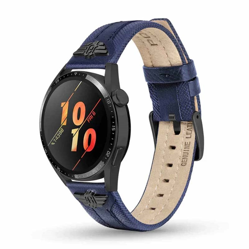 Police Wings Apple Watch 38/40/41, Smart Watch 20mm Leather (Gun Metal Buckle) Strap