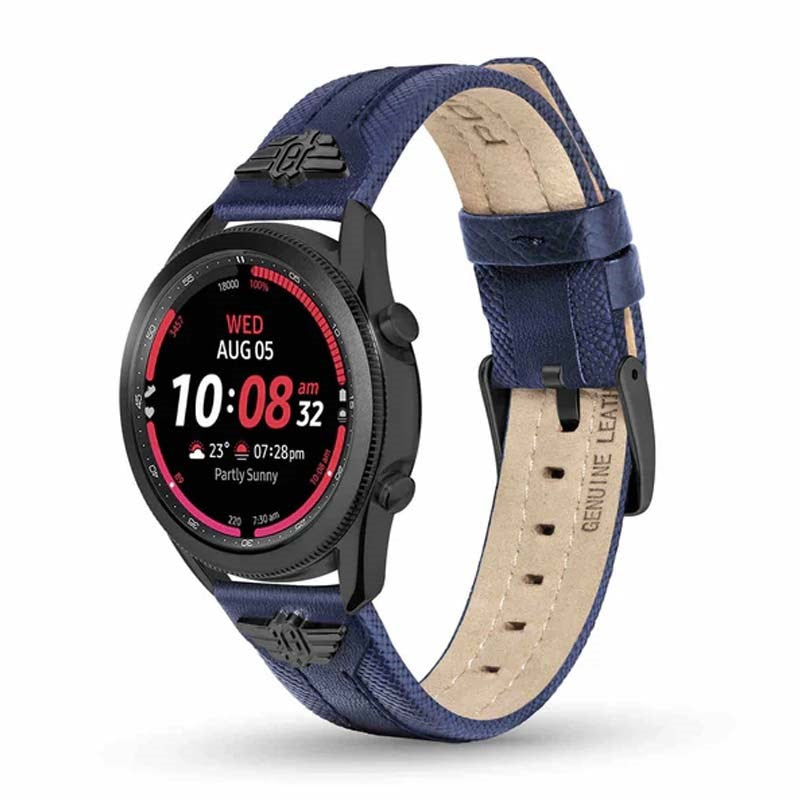 Police Wings Apple Watch 38/40/41, Smart Watch 20mm Leather (Gun Metal Buckle) Strap