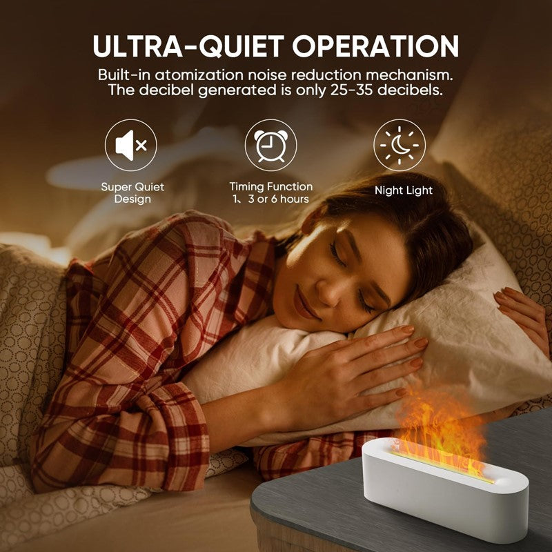 Gadgeton RGB Flame Aroma Diffuser & Humidifier with 7-Color LED Light - White