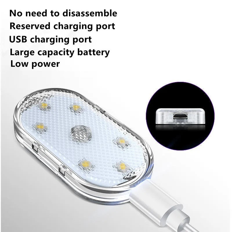Touch Activated 2PCS Car Atmosphere Light & Charging LED Reading Light - Transparent