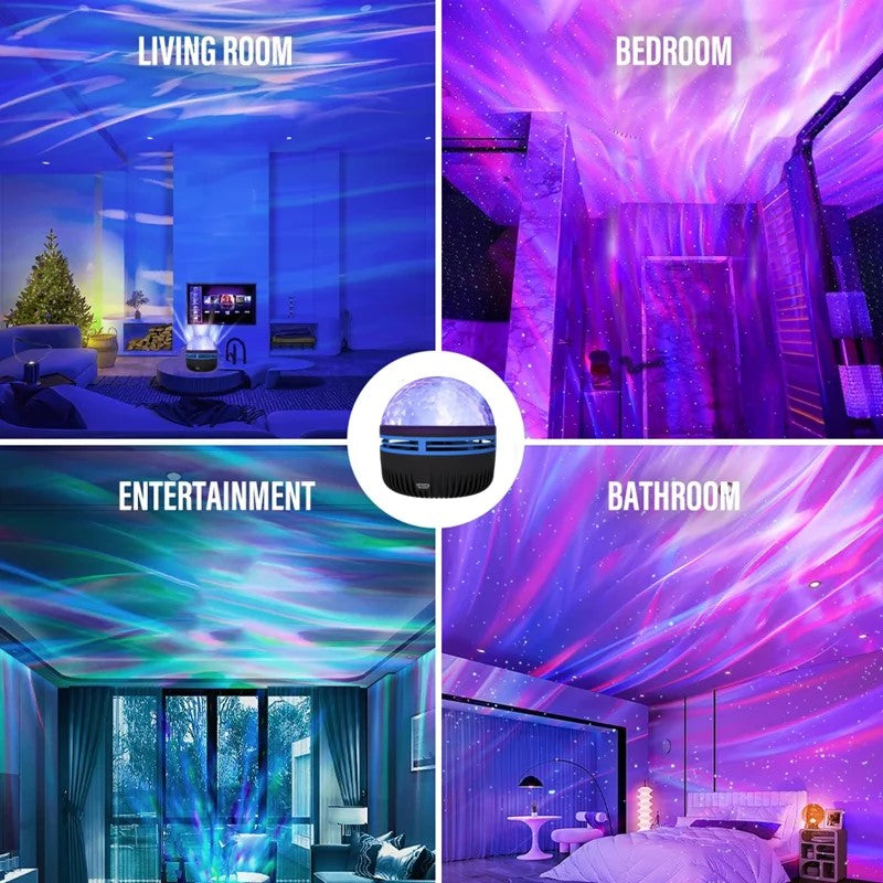 Gadgeton Aurora Northern Night Galaxy Projector LED Night Light - Black
