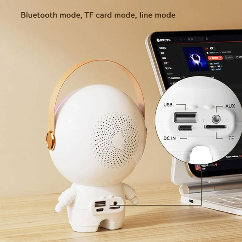 Asto Portable Rechargeable Mini Speaker with Mic and Digital Clock