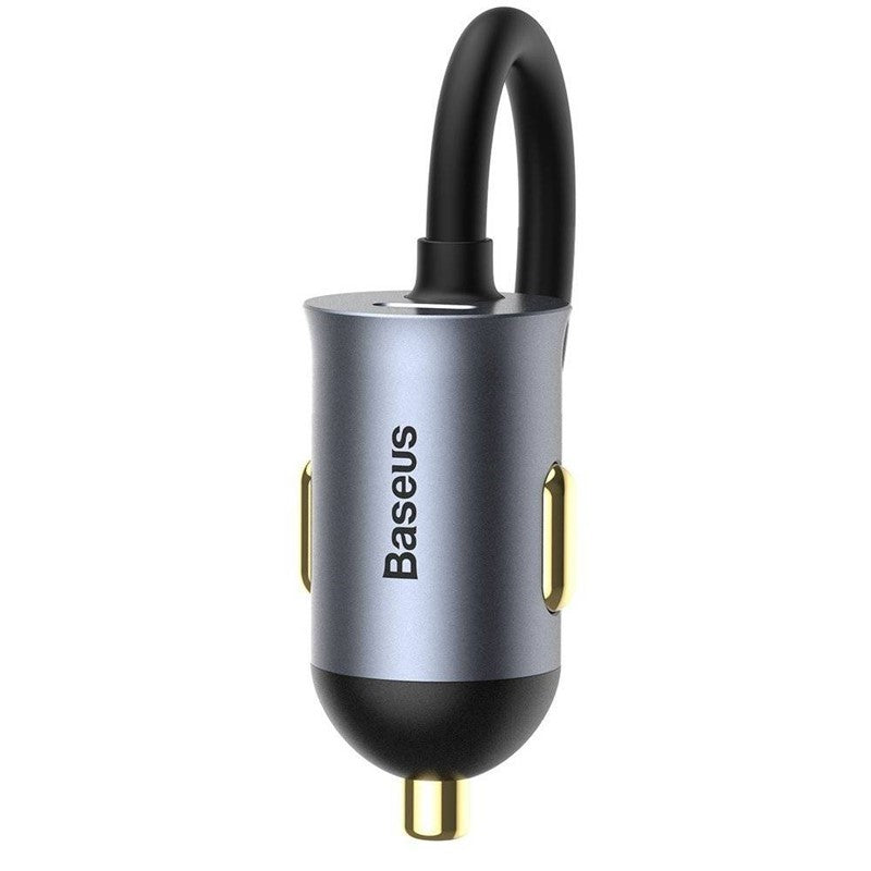 Baseus Share Together PPS Multi-Port Fast Charging Car Charger With Extension Cord 120W 2U+2C - Grey - Open Box