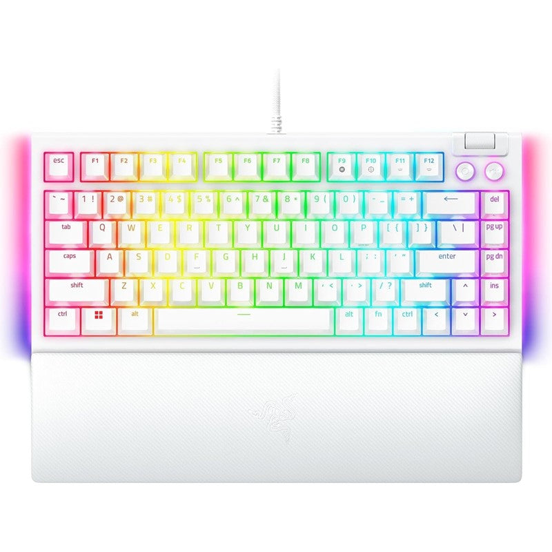 Razer BlackWidow V4 75% Hot-Swappable Wired Mechanical Gaming Keyboard (US Layout) - White