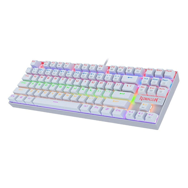 Redragon KUMARA Mechanical Wired Mechanical Gaming Keyboard (Red Switch) - White - Open Box