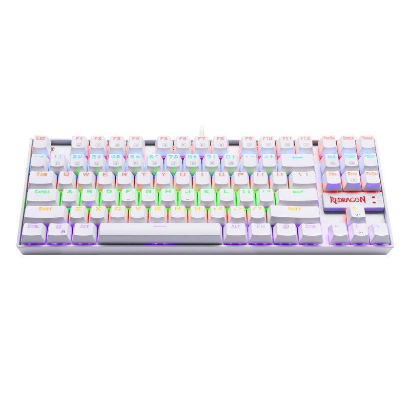 Redragon KUMARA Mechanical Wired Mechanical Gaming Keyboard (Red Switch) - White - Open Box