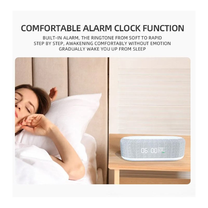 Gadgeton Wireless Charger Alarm Clock Time LED Light Phone Charger 15W Fast Charging Dock Station