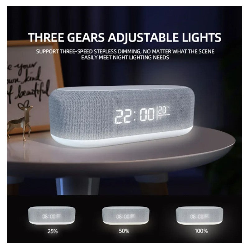 Gadgeton Wireless Charger Alarm Clock Time LED Light Phone Charger 15W Fast Charging Dock Station