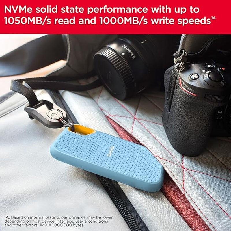 SanDisk 1 TB Extreme Portable SSD (Updated Firmware), 1050MB/s Sky Blue