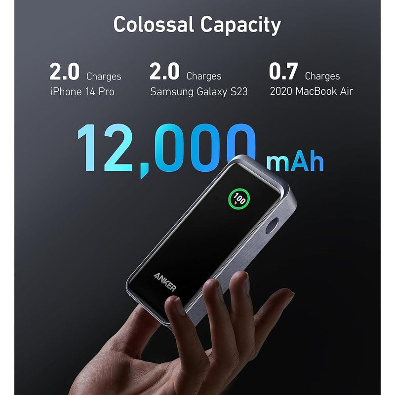 Anker Prime 12000mAh Power Bank (130W) Series 7 - Black