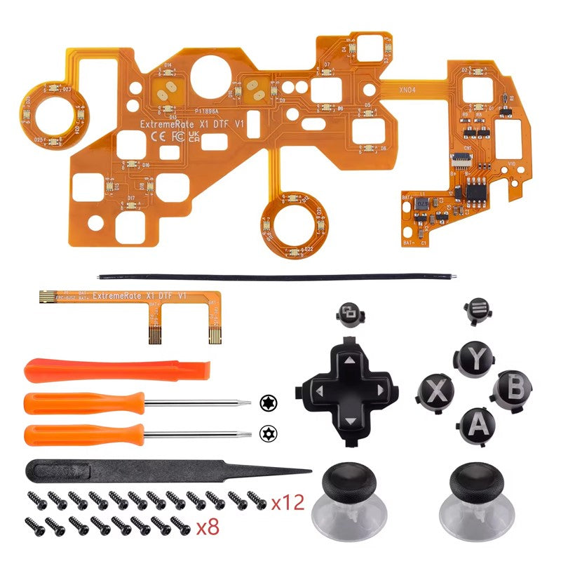 eXtremeRate LED Kit Buttons For Xbox One S Controller Full Replacement DIY Buttons Joystick Thumbstick
