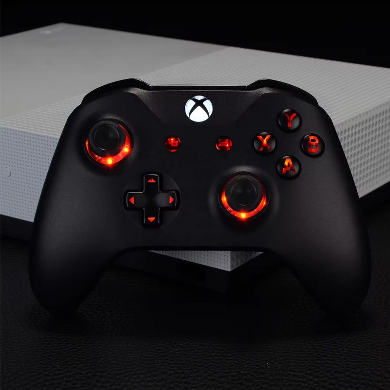 eXtremeRate LED Kit Buttons For Xbox One S Controller Full Replacement DIY Buttons Joystick Thumbstick