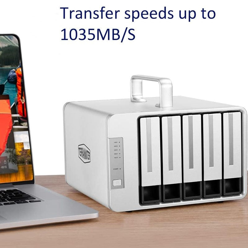 TerraMaster 90 TB D5 Thunderbolt 3 Professional External Hard Drive with Raid