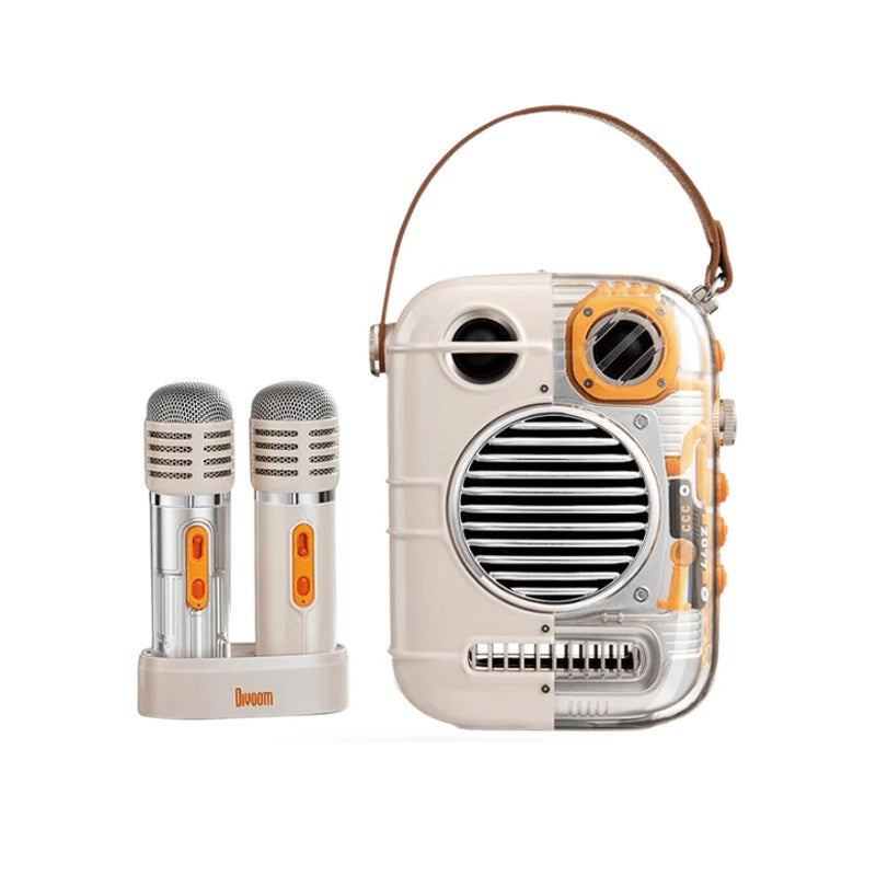 Divoom Spark-Pro Portable Bluetooth Speaker With Dual Microphone Karaoke Function - White