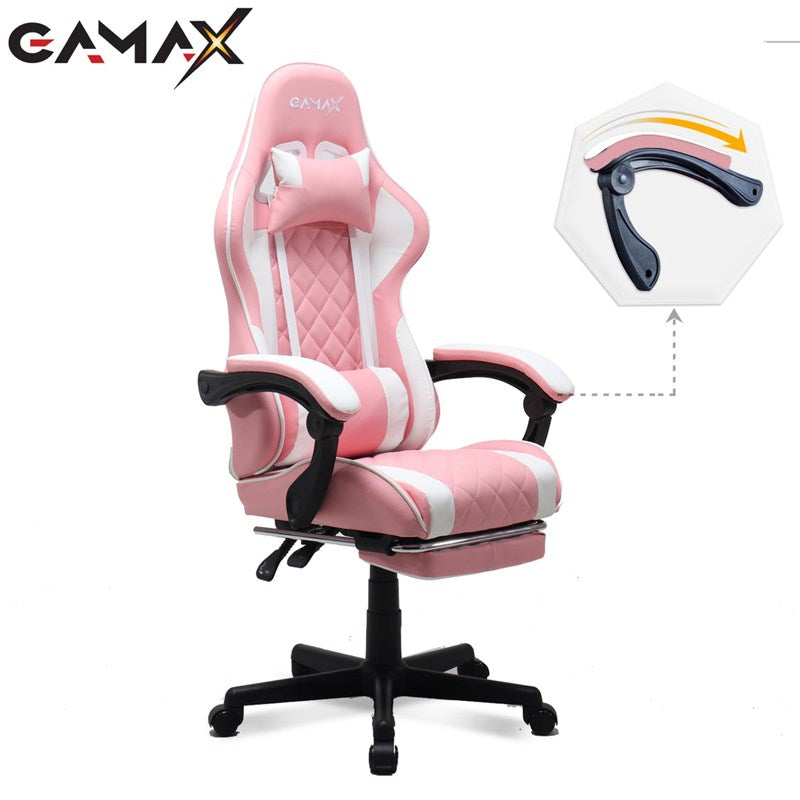 Gamax Gaming Chair Model 1-LT001L with Linkage Function Armrest & Retractable Footrest