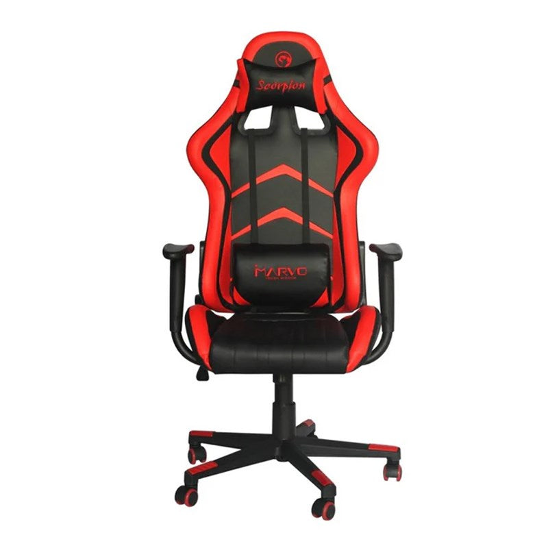 Marvo CH-106 Gaming Chair with Twisted Minds Z-Shaped Gaming Desk Carbon Fiber Texture
