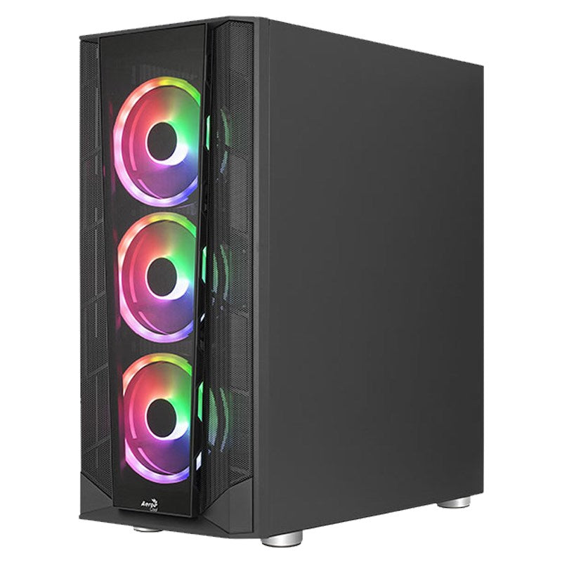 Aerocool Prism G BK V3 ARGB ATX Mid Tower Gaming PC Case - Black