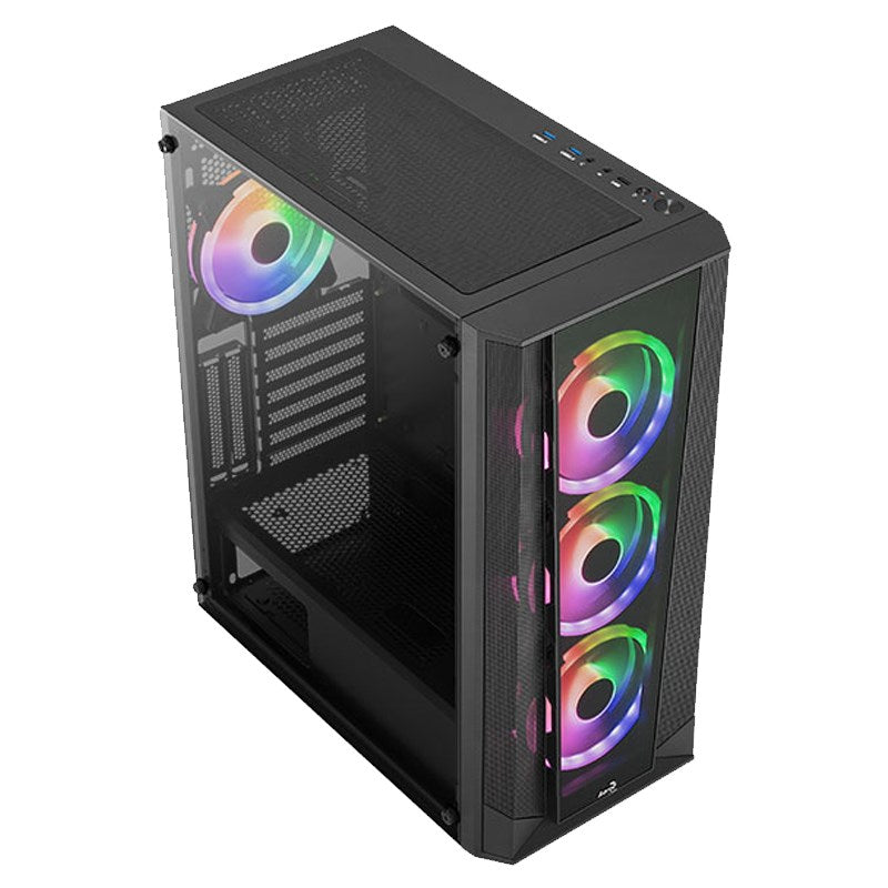 Aerocool Prism G BK V3 ARGB ATX Mid Tower Gaming PC Case - Black