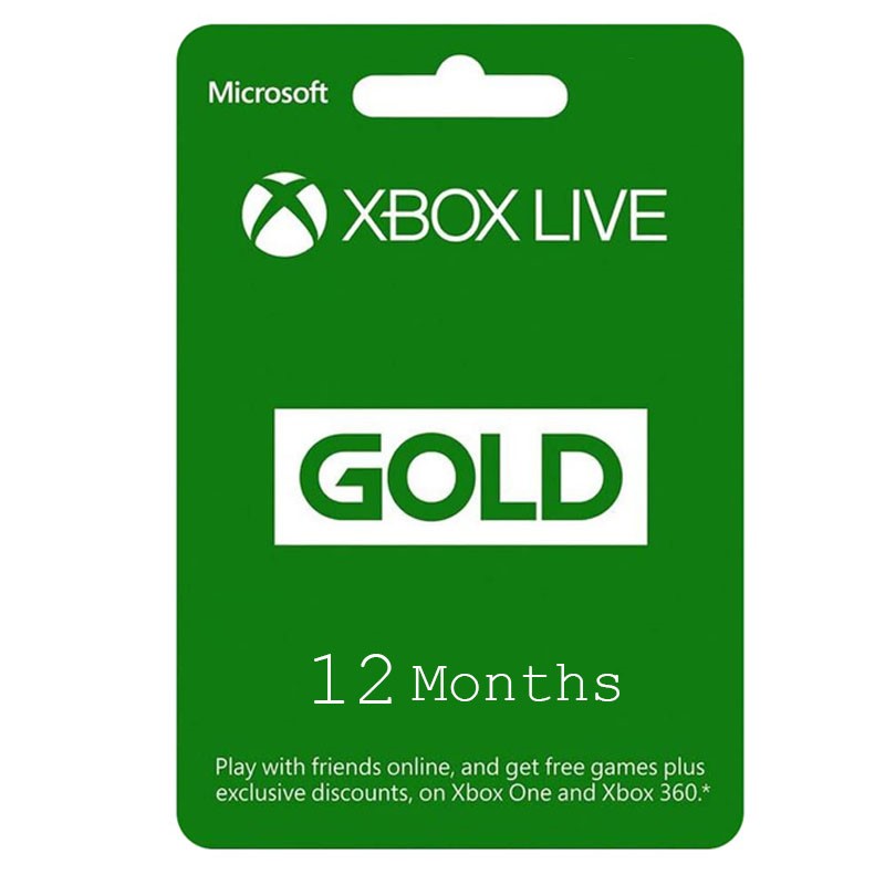 Microsoft Xbox Live 12 Month Membership Gold Card For XBOX ONE and XBOX 360 - US Region