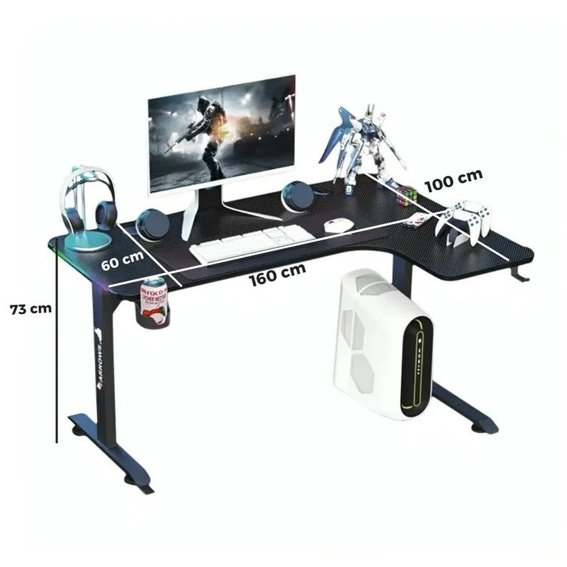 Gamer King L Corner RGB Gaming Desk with Remote Control