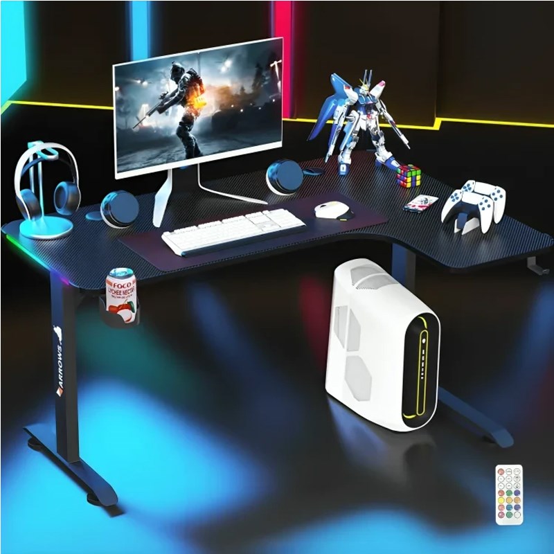 Gamer King L Corner RGB Gaming Desk with Remote Control
