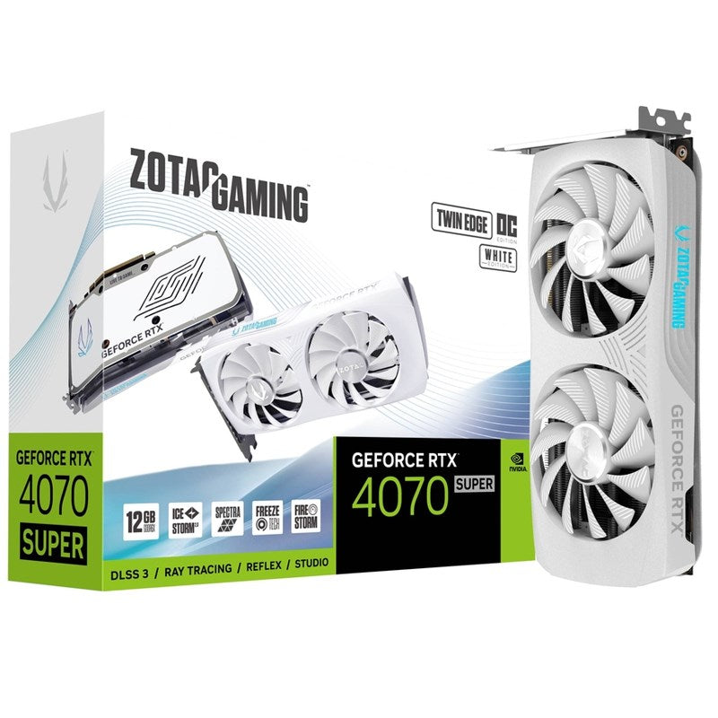 ZOTAC GAMING GeForce RTX 4070 SUPER Twin Edge OC White Edition 12GB GDDR6X Graphics Card