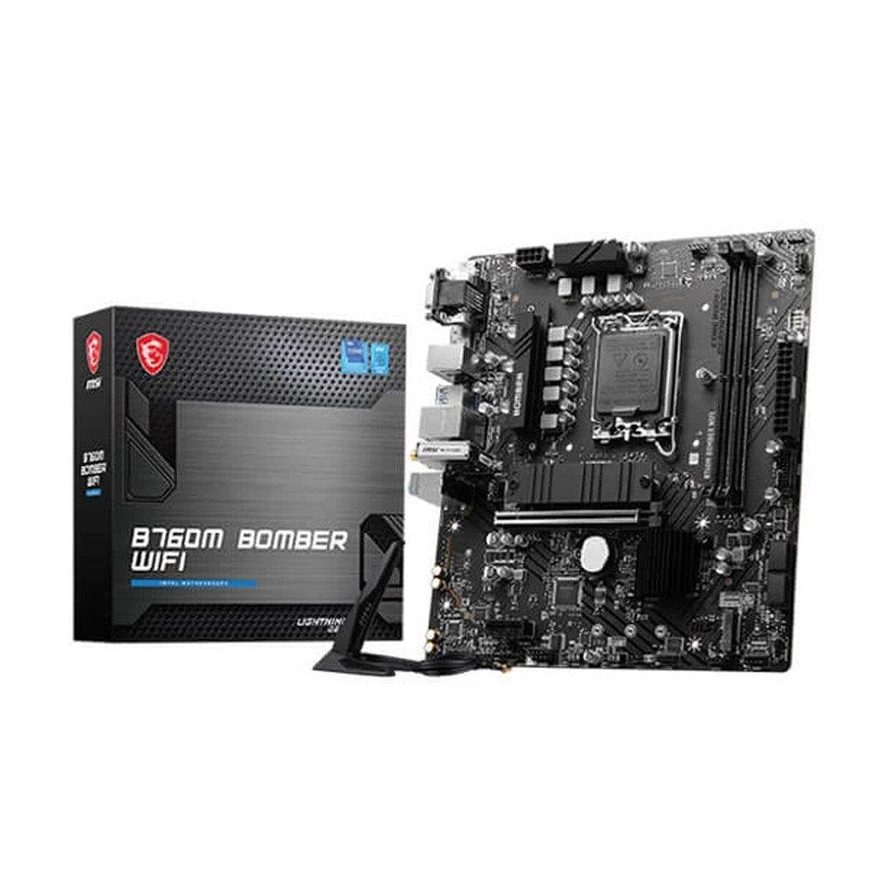 MSI B760M BOMBER WIFI DDR5 ATX Motherboard - Black
