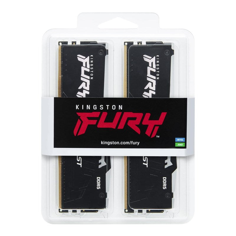 Kingston FURY Beast RGB 16GB (8GB x 2) DDR5 4800MT/s RAM Memory Kit - Black