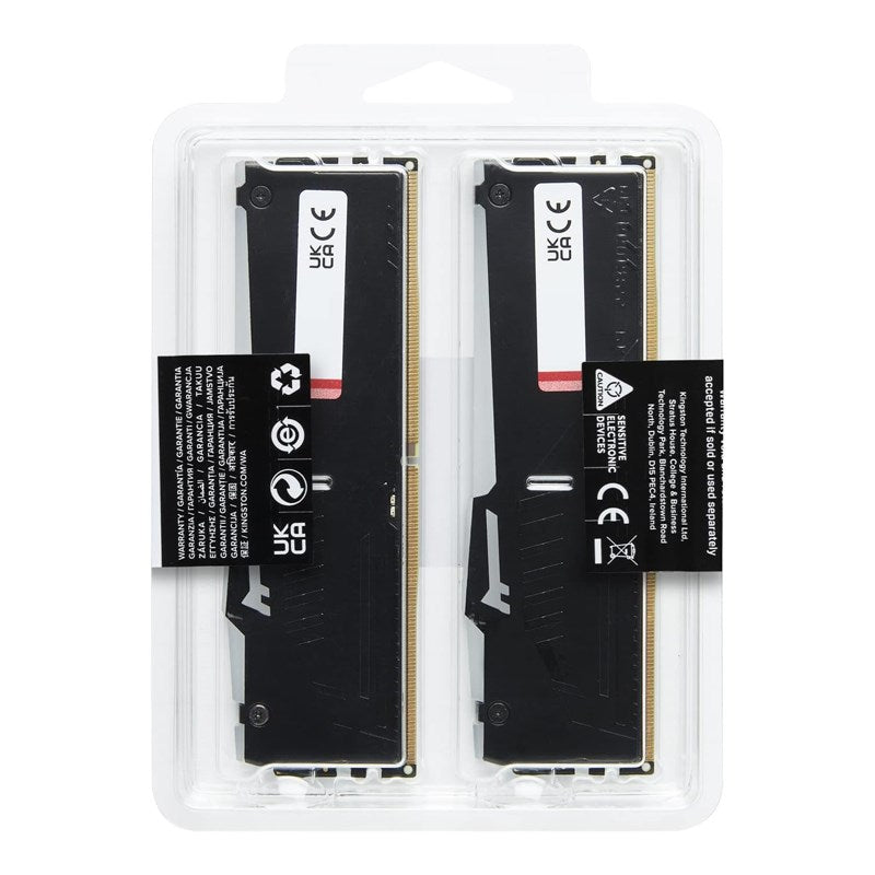 Kingston FURY Beast RGB 16GB (8GB x 2) DDR5 4800MT/s RAM Memory Kit - Black