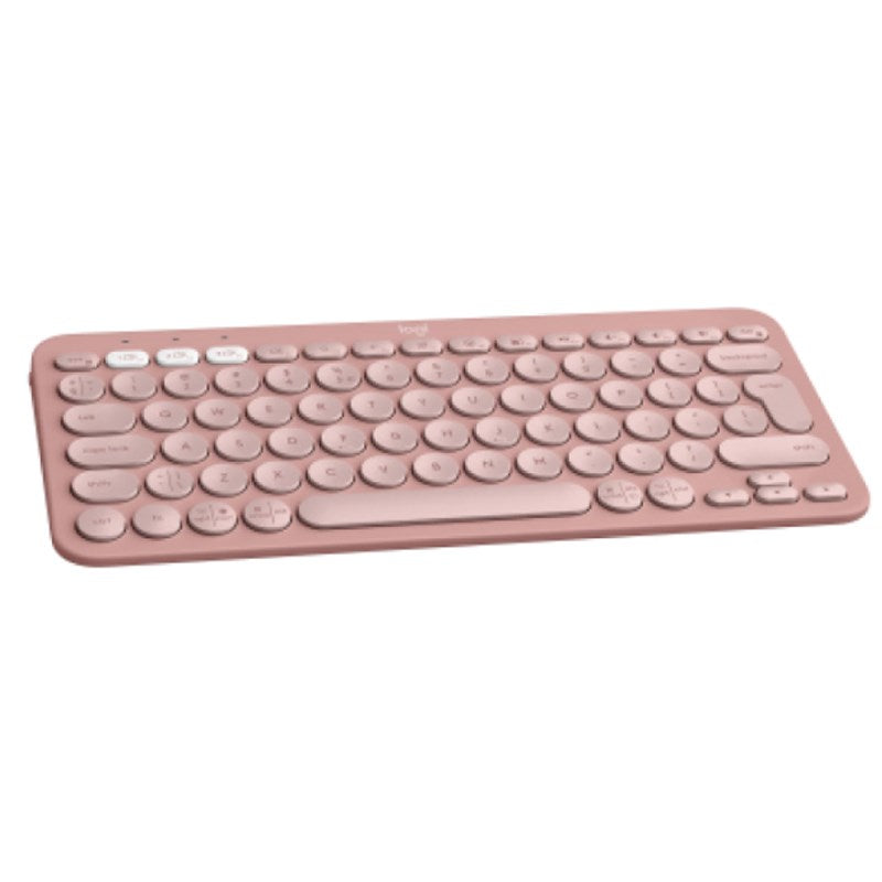 Logitech PEBBLE KEYS 2 K380S Slim, Minimalist Bluetooth Keyboard with Customizable Keys - Tonal Rose