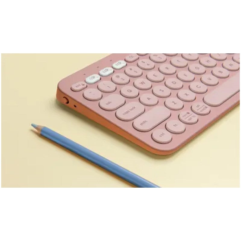 Logitech PEBBLE KEYS 2 K380S Slim, Minimalist Bluetooth Keyboard with Customizable Keys - Tonal Rose
