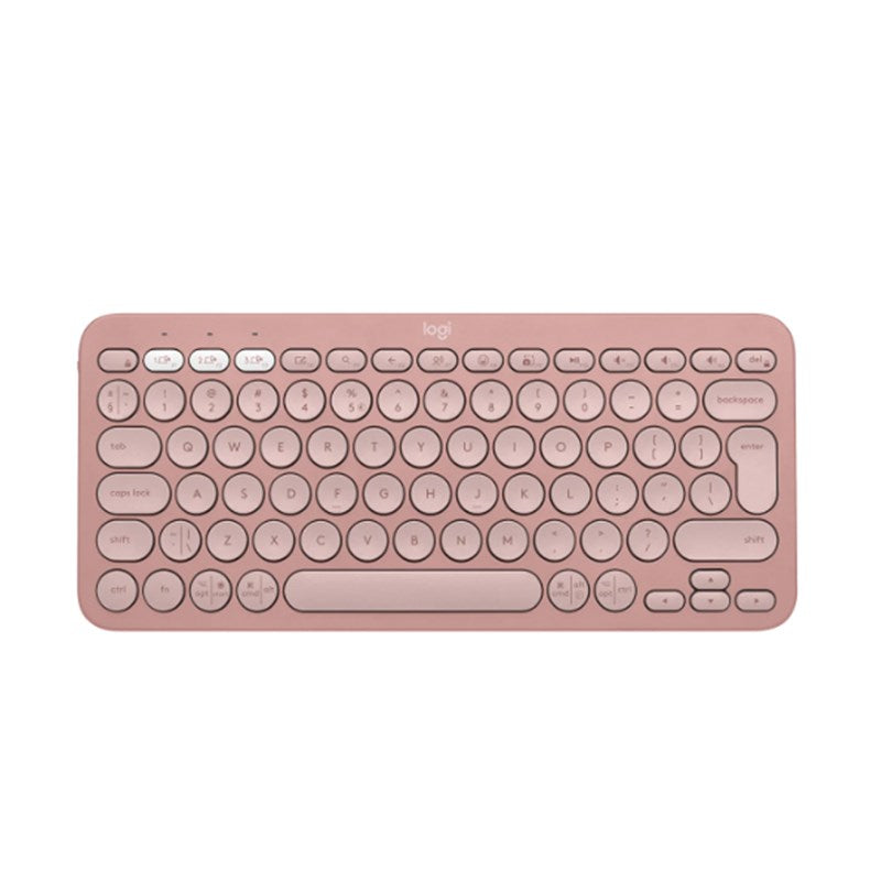 Logitech PEBBLE KEYS 2 K380S Slim, Minimalist Bluetooth Keyboard with Customizable Keys - Tonal Rose