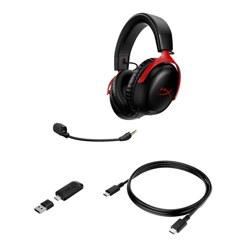 HyperX Cloud III Wireless DTS Headphone:X Spatial Audio Gaming Headset - Black/Red - Open Box