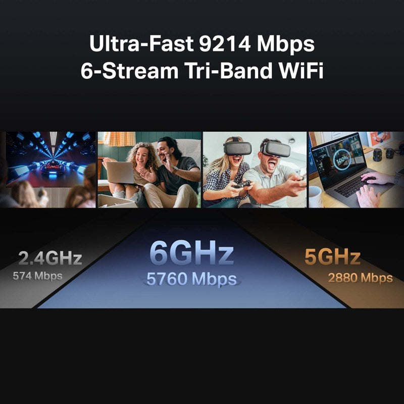 TP-LINK BE9300 Tri-Band Wi-Fi 7 Router 1× 2.5 Gbps WAN Port and 4× 2.5 Gbps