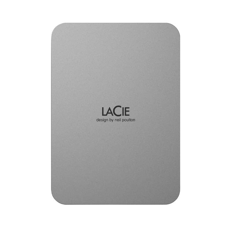 LaCie Mobile Drive, External Hard Drive Portable - Moon Silver, USB-C 3.2, for PC and Mac
