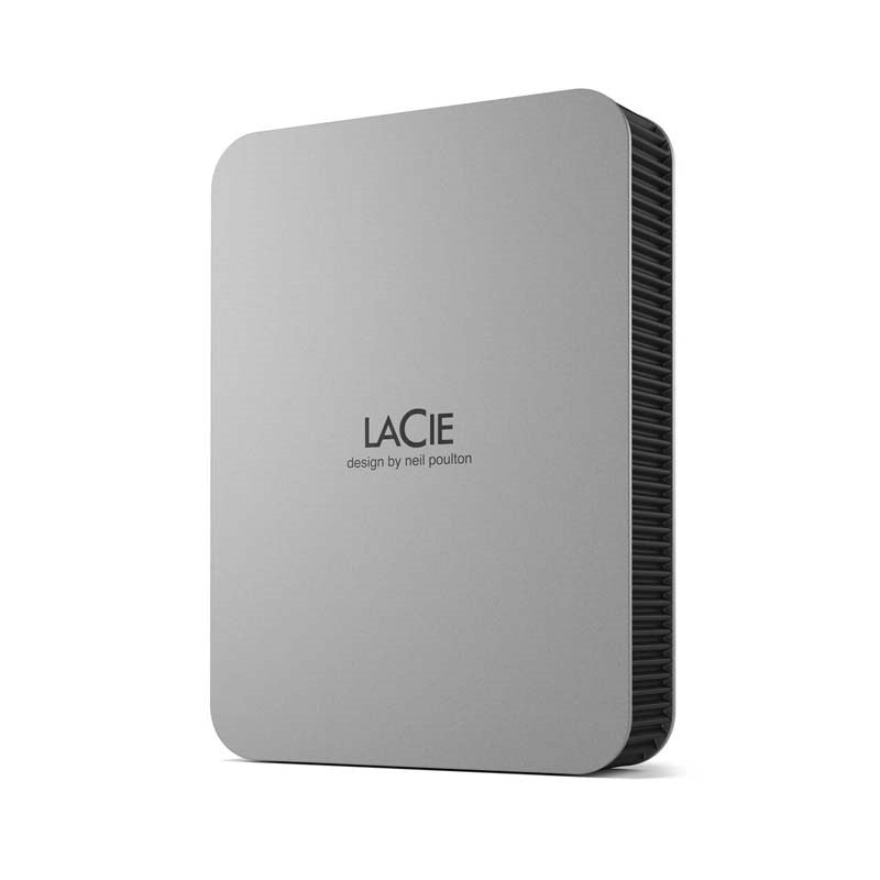 LaCie Mobile Drive, External Hard Drive Portable - Moon Silver, USB-C 3.2, for PC and Mac