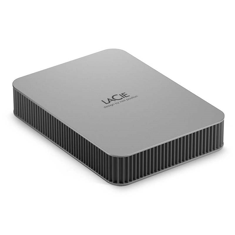 LaCie Mobile Drive, External Hard Drive Portable - Moon Silver, USB-C 3.2, for PC and Mac