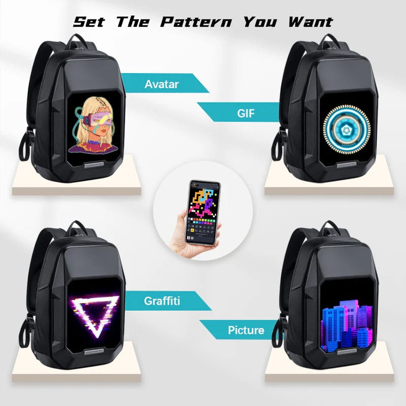 Divoom Cyberbag Customizable Pixel LED Animation Display Backpack With App Control - Black