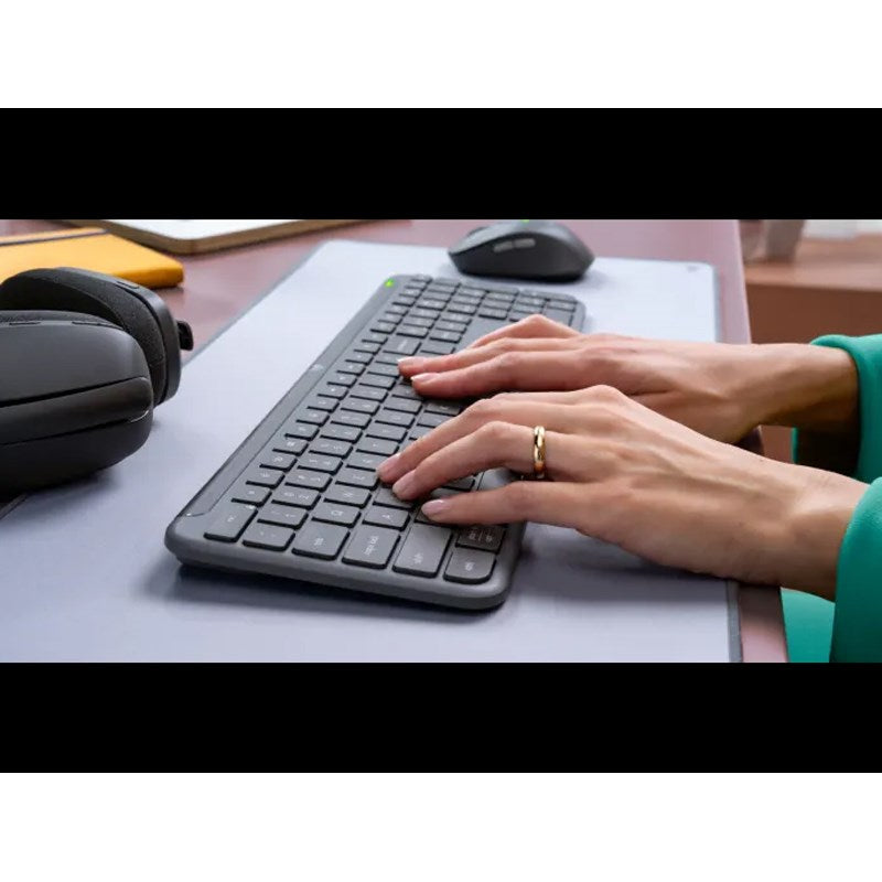 Logitech K950 Signature Slim Wireless, BT Keyboard, Multi-OS, Win, Mac, Chrome, English/Arabic - Graphite