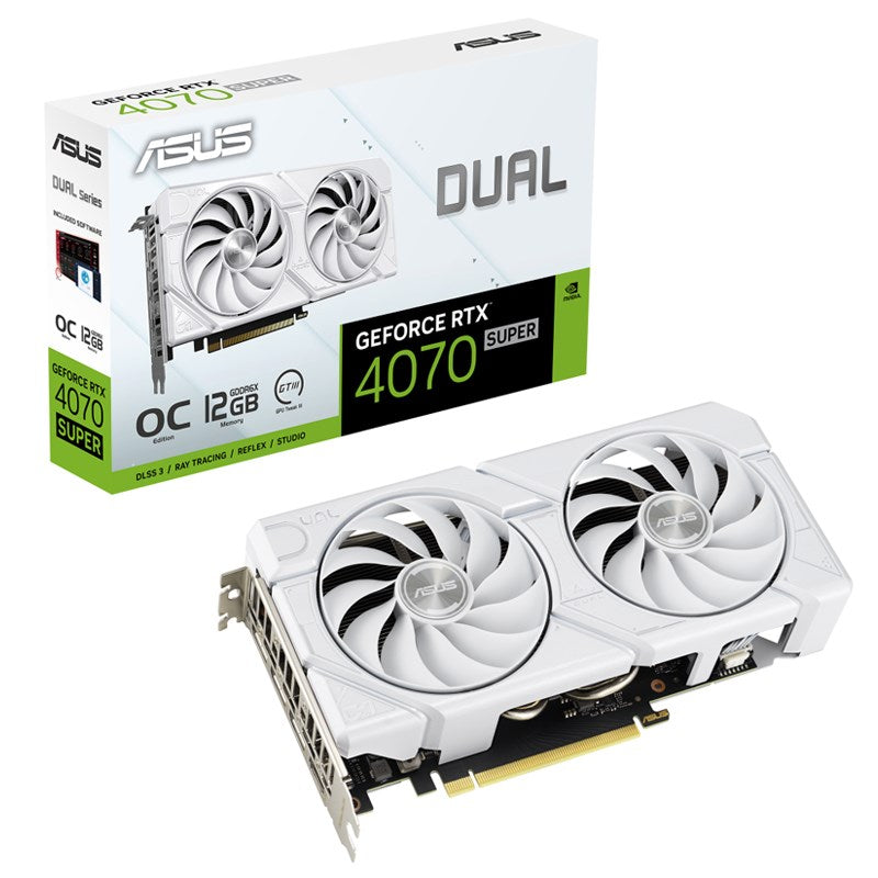 Asus Dual GeForce RTX 4070 SUPER EVO White OC Edition 12GB GDDR6X Gaming Graphics Card