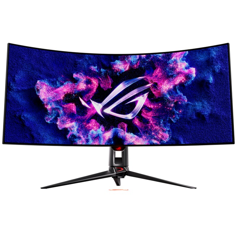 اسوس شاشة الألعاب المنحنية روج سويفت PG39WCDM بحجم 39 بوصة بتقنية WQHD OLED، بمعدل تحديث 240 هرتز، وقت استجابة 0.03 مللي ثانية ومنفذ HDMI 2.1, ايه ام دي فري سينك بريميوم برو , جي سينك