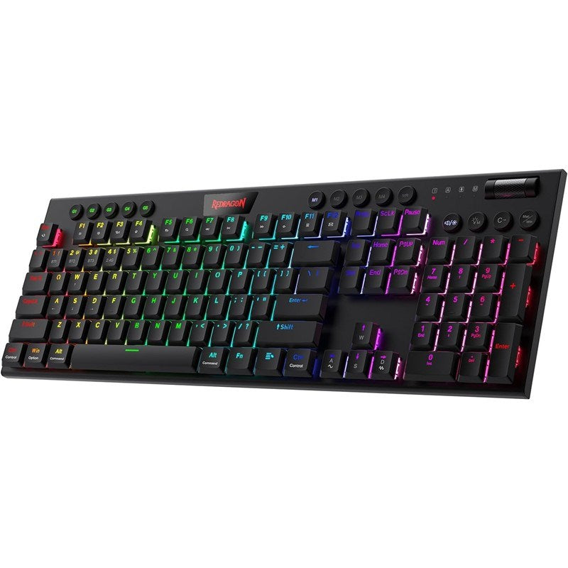 Redragon Horus K618 PRO RGB Wired/Bluetooth Mechanical Gaming Keyboard (Red Switch) - Black
